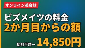 ビズメイツの料金2か月目からの額